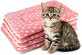 4 Pack Cat Bed Mat, 19" x 13" Soft Fluffy Flannel Small Pet Blanket, Washable Sleeping Pad for Indoor Cats, Kittens, Puppies, Star Print - Grey