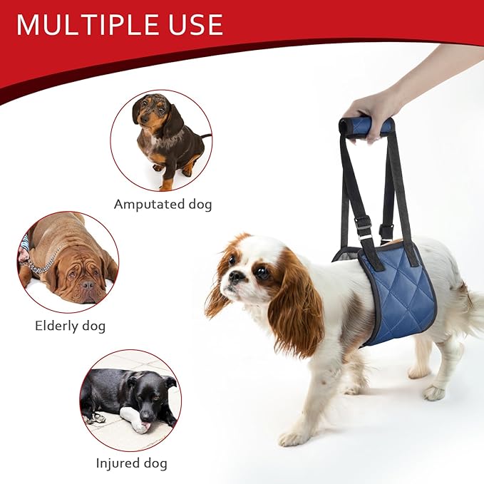 Adjustable Dog Sling Dog Lift Harness for Medium Dogs, Hind Leg Support Portable Soft Lift Support and Rehab Harness for Weak Rear Legs, for Senior, Injured, Disabled and After Surgery Dogs Medium