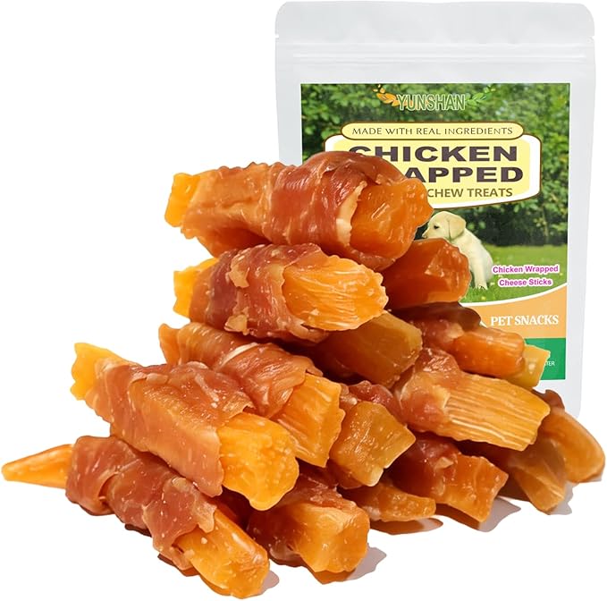 Chicken Wrapped Dog & Cat Chew Treats, Cheese Sticks, 10 oz