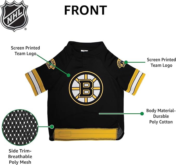 Pets First NHL Boston Bruins Jersey for Dogs & Cats, X-Small. - Let Your Pet Be A Real NHL Fan!