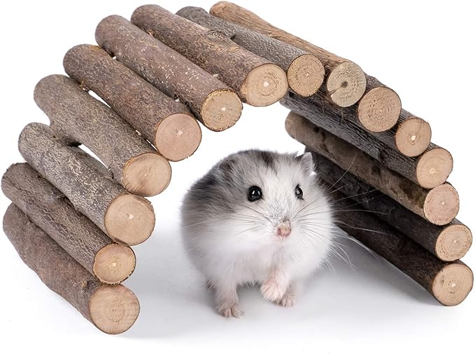 Niteangel Wooden Ladder Bridge, Hamster Mouse Rat Rodents Toy, Small Animal Chew Toy