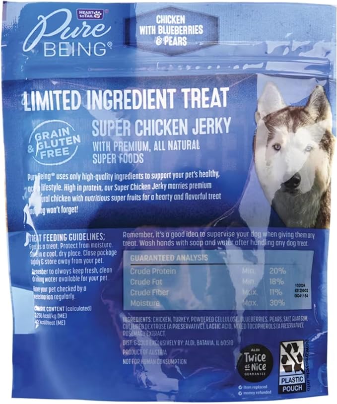 Gourmet Super Jerky Dog Treats – 2-Pack: Turkey with Cranberries & Pomegranates + Chicken with Blueberries & Pear – 5oz Each, Natural Grain-Free Snacks