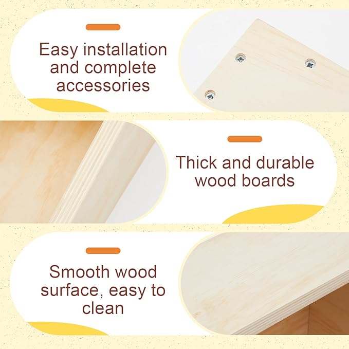 Maxcheck 1 Pack Wood Rabbit Nesting Box, 14x8x8 Inch Wooden Hutch Hideout for Breeding, Natural Burrow Den Alternative for Rabbits & Small Animals