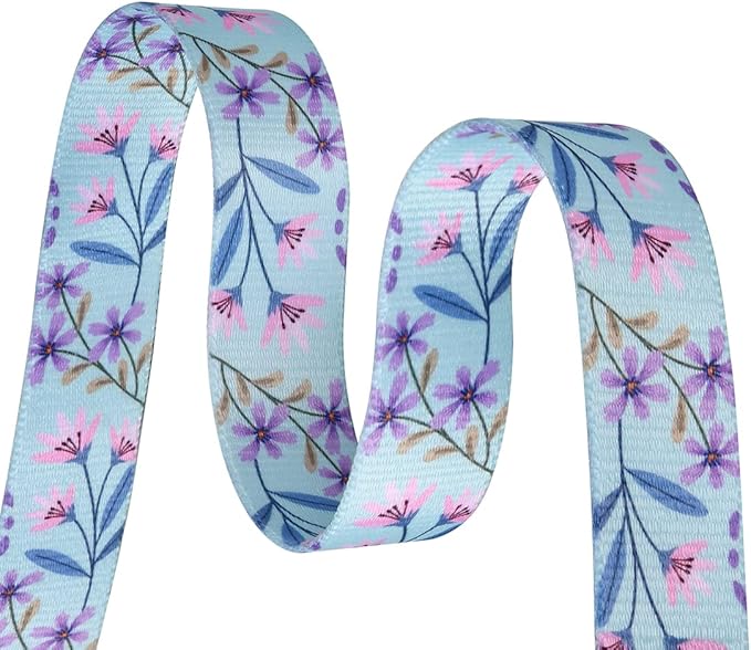 Dog Collars with Floral Print, Soft Comfortable Adjustable Collars for Small Medium Large Dogs, Floral Pattern for Girl Boy Dogs(Bicolor Flower,S)