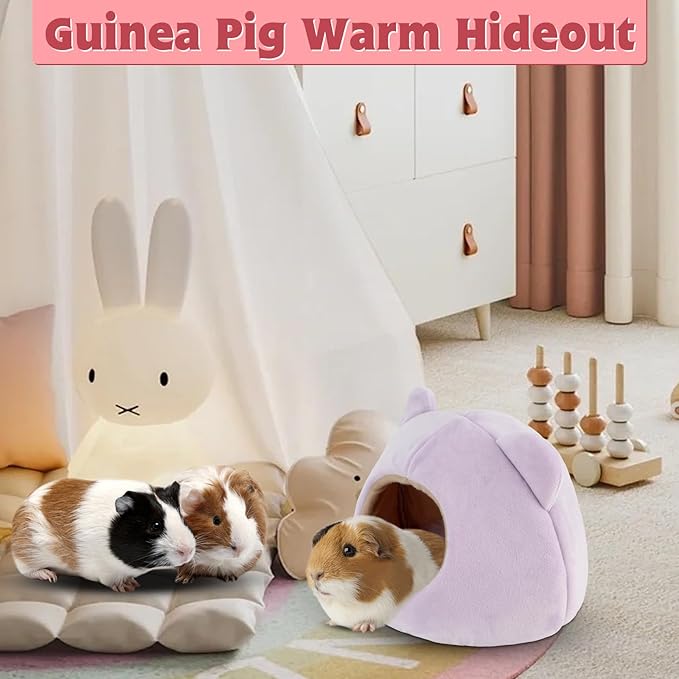 YUEPET Guinea Pig Bed 2 Pack, Washable Guinea Pig Cage Accessories Small Animal Bed Hideout for Guinea Pigs Chinchillas Hamsters Hedgehogs (Handbag and Bear)