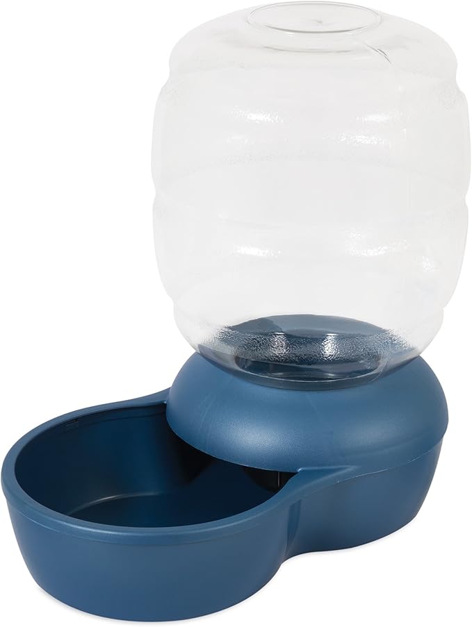Petmate Replendish Automatic Gravity Waterer for Cats and Dogs, BPA-Free, No Batteries Required, Includes Charcoal Filter, 4 Gallons, Made in USA,Blue
