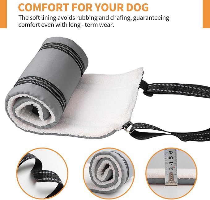 Dog Lift Harness for Large Dogs, Adjustable Comfortable Dog Sling with Handle, Knee & Rear Leg Support for Torn ACL Rehabilitation, Weak Rear Legs, Helps Senior, Disabled Canines(Grey,M)