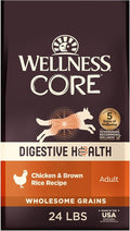 Wellness CORE Digestive Health Dry Dog Food, Wholesome Grains, Natural, Recipe for Dogs with Sensitive Stomachs, Chicken, (24-Pound Bag)