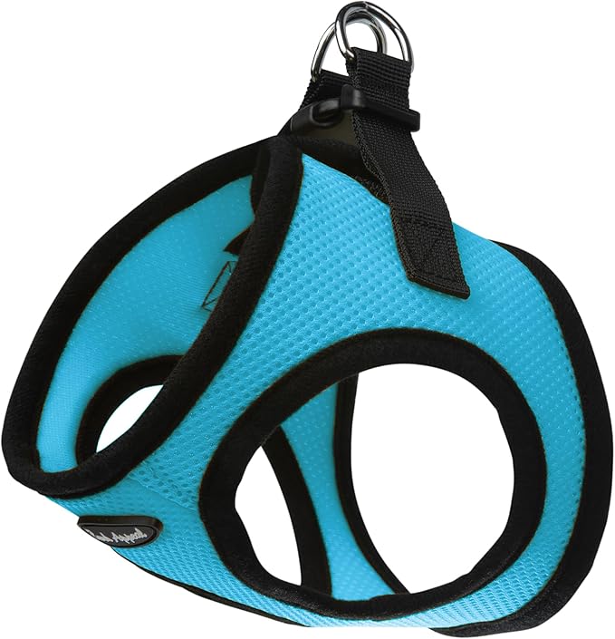 Bark Appeal Aqua Blue Step-in Dog Harness for Large to Extra Large Sized Pets – Updated Sizing, Re-Measuring is Essential – Soft Vest Harness – Anti-Choke with Adjustable Strap & Heavy Duty Clip – XL