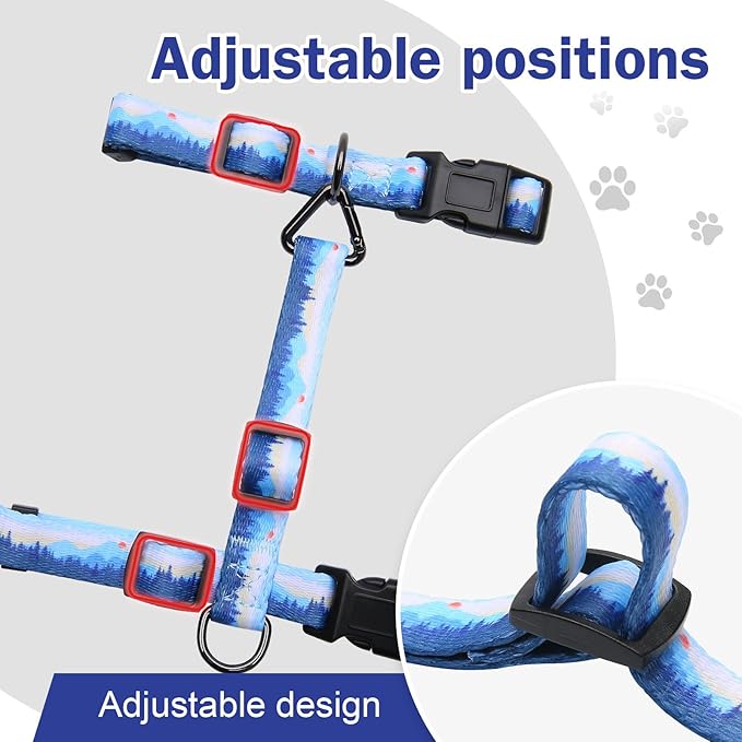 Hikiko Cat Harness and Leash Set Escape Proof Adjustable Walking Travel Soft Boy Kitten Harness for Small Medium Large Cats (Hill, M)