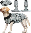Kuoser Dog Surgery Suit, Comfy Dog Recovery Suit Female Doggie Onesie for Surgery, Post-Op Onesie for Female & Male Dogs, Soft Protective Wear, BlueLeopard XL