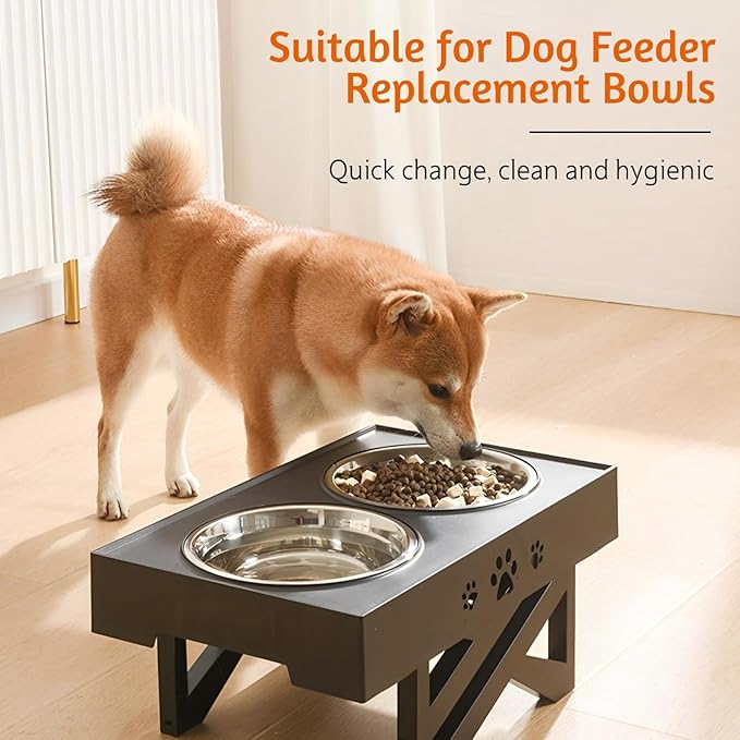 kathson 6 PCS Large Stainless Steel Dog Bowls, Replacement Metal XL Pet Puppy Food Water Bowl Set Suit for Indoor Outdoor, Dog Feeding Dish for Small, Medium, Large Dogs, Dishwasher Safe (8.9 in)