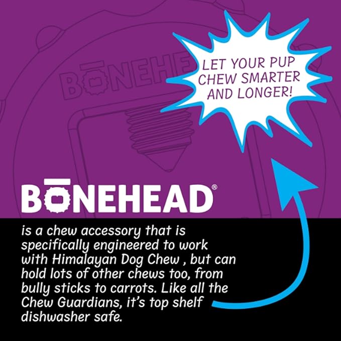 Himalayan Dog Chew Bonehead, Small Dog Chew Holder, Secures Yak Chews and Bully Sticks, Durable Nylon Dog Treat Holder, Safe Chew Toy for Puppies and Small Dogs, Safe Chewing Accessory, 1 Dog Toy