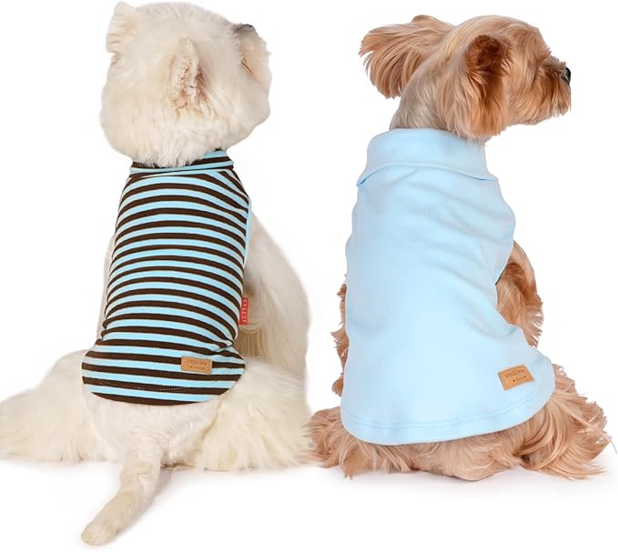 KYEESE 2Pack Dog Sweater Warm Pet Coats Pullover Dog Sweaters for Small Dogs Male Stretchy Pets Clothes Soft Pet Sweatshirt Turtleneck Dogs Clothes