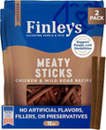 Finley's Chicken & Wild Boar Meaty Sticks, Limited Ingredient Dog Treats with Real Meat, 12oz, 2 Pack