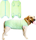 Dog’s Recovery Suit Post Surgery Shirt for Female Male Dog, E-Collar Alternative Wound Protective Clothes (Green stripe-2xl)