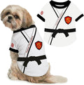 Parisian Pet Dog Karate Academy Shirt - Embroidered Pet Vest - 100% Cotton & Polyester Doggy Shirt - Lightweight Pet Clothes - Sleeved Puppy Costume - Funny Shirts for Medium Dogs - M
