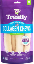 USA Collagen Rolls 6-7" Dog Chew Treats - Natural Flavor, 4 Count/1 Pack
