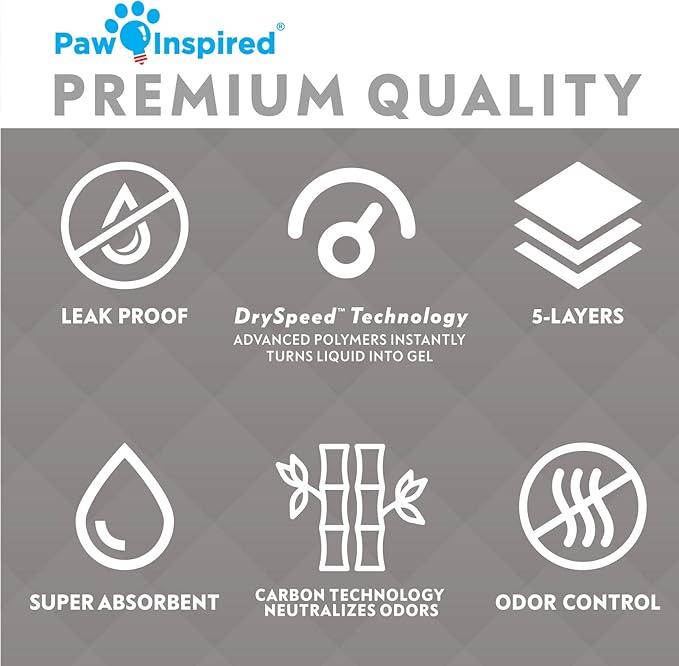 Paw Inspired Disposable Guinea Pig Cage Liners | Bamboo Charcoal Odor Controlling | Super Absorbent Liners Pee Pads for Ferrets, Rabbits, Hamsters, and Small Animals (28x17 (C&C 2x1) - 8 ct)