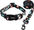 Ihoming Dog Collar and Leash Set for Daily Outdoor Walking Running Training, Space Design for Large Boys Girls Dogs Cats Pets, L-Up to 80LBS