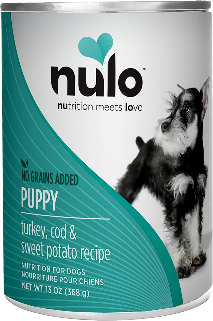 Nulo Grain-Free Turkey, Cod, & Sweet Potato Recipe Wet Canned Dog Food for Puppies, 13 Ounce, 12 Cans