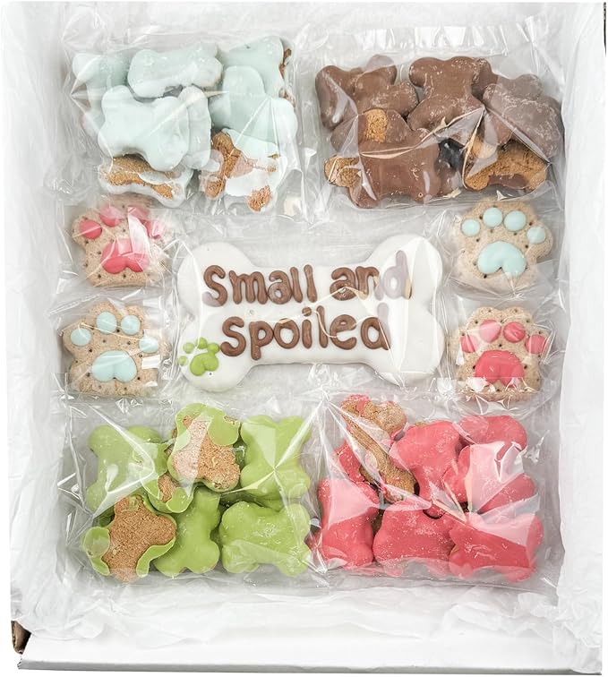 Wufers Spoiled Dog Gift Box | Dog Treats for Small Dogs | Handmade Hand-Decorated |Made with Locally Sourced Ingredients