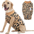 FUAMEY Recovery Suit for Dogs After Surgery,Soft Breathable Dog Bodysuit E-Collar & Cone Alternative Surgical Suit,Male Female Dog Neuter Spay Suits Anti Licking Wounds Onesie Brown Leopard XL