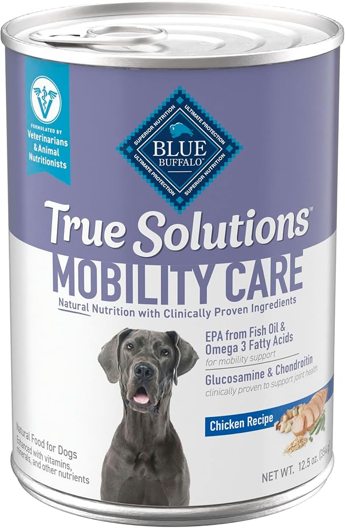 Blue Buffalo True Solutions Mobility Care Wet Dog Food for Adult Dogs, Made with Natural Ingredients, Chicken, 12.5-oz. cans (12 Count)