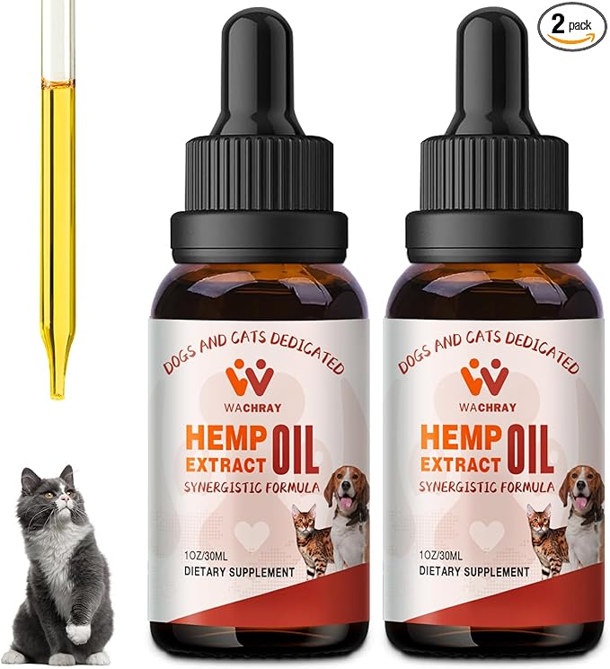 Неmp Oil for Dogs and Cats - Calming Drops Dog Relaxants - Help Pets with Anxiеty Strеss Slеep, Hip & Joints Support, Arthritis Sеizures Rеlief - Hеalth - Organic Pet Неmp Oil Drops (2 Pack)