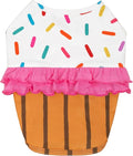 Fitwarm Halloween Dog Cupcake Costume, Funny Clothes for Small Dogs Girl, Pet Birthday Outfit, White, Pink, Brown, Large