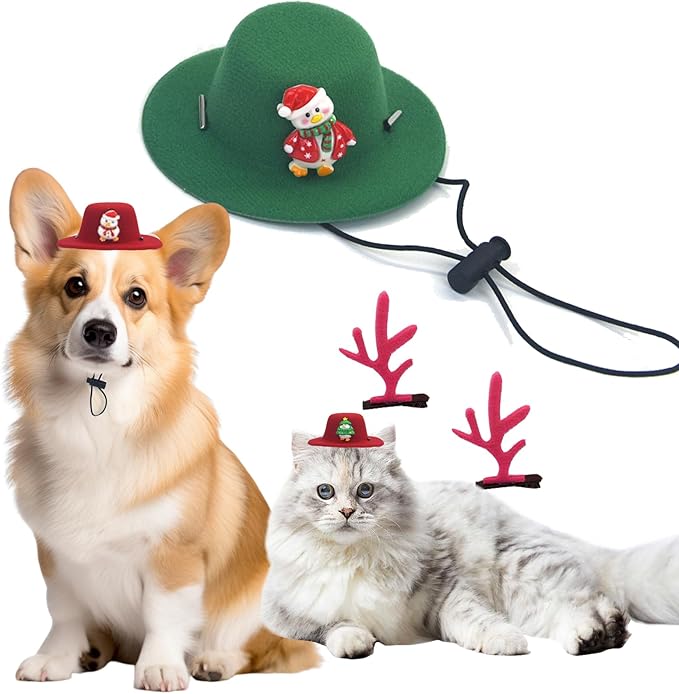 Christmas Pet Dog Hat,Cosplay Dog Hat,Cute Outdoor Hat,Dog Party Hat for Small Medium Dogs,Holiday Decoration Cap Perfect for Dog Cat （Crooked Duck）