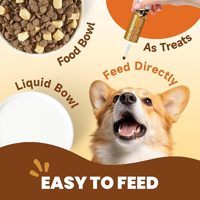 Turkey Tail Mushroom for Dogs - 26 in 1 Mushroom Paste for Dogs Lumps and Bumps, Immune System, Digestion, Skin, Energy, Joint- 13 Mushrooms Turkey Tail, Chaga, Reishi, Lion's Mane - Chicken Flavor