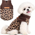 DaFuEn Dog Sweater, Dog Fleece Vest Winter Coat for Boy Girl, Pet Clothes Pullover, Soft Stretchy Puppy Sweater, Yorkie Teacup Chihuahua Jacket (Leopard, S)