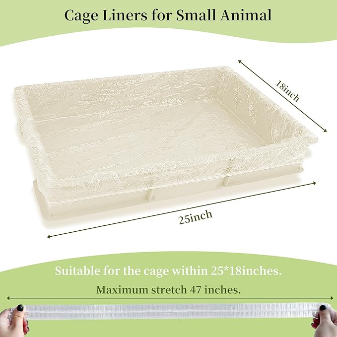 upcessory Disposable 50 pcs Small Animal Cage Liners, Rabbit Tray Film Liner Bunny Litter Pan Bags Guinea Pig Cage Toilet Plastic Film for Bird Hamster Chinchilla Hedgehog