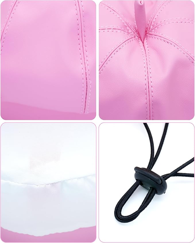 PET SHOW Dog Beret Hat for Small Dogs Cats Party Holiday Headband Cap French Leather Berets with Adjustable Chin Strap Cute Fashion Puppy Hats Pets Costumes Accessories(Pink,S)