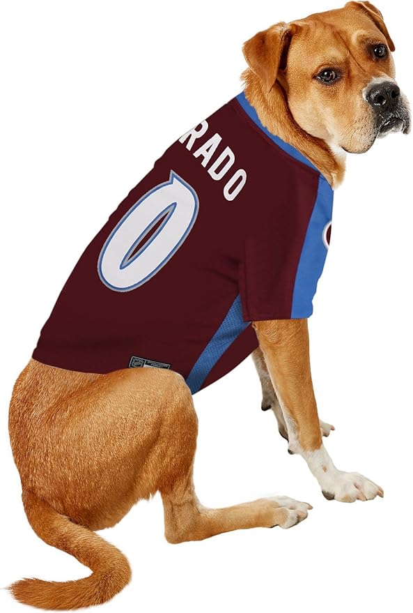 NHL Colorado Avalanche Jersey for Dogs & Cats, Small. - Let Your Pet Be A Real NHL Fan!