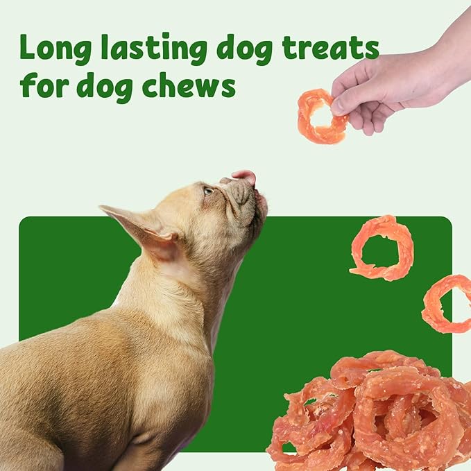 Chicken Rings Dog Treat Snacks Puppy Treats Natural Chicken Rawhide-Free Soft Healthy for Small Medium and Large Breed 454g