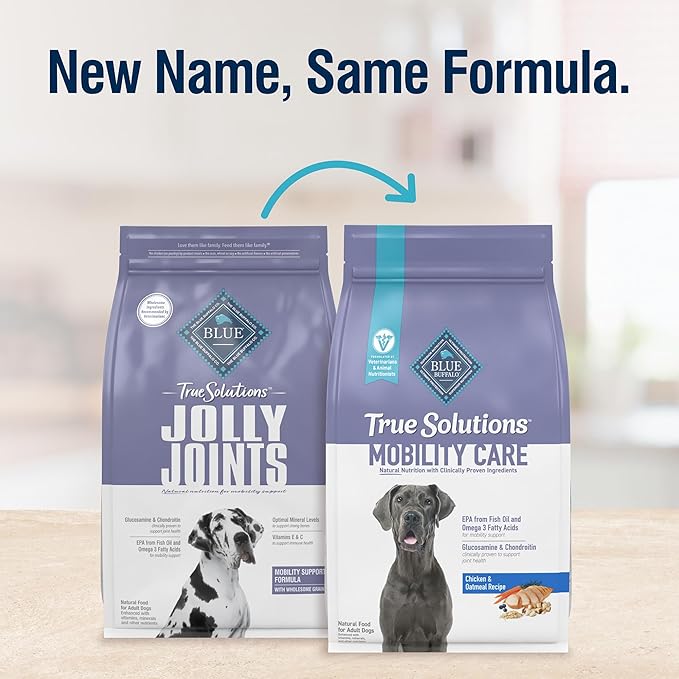 Blue Buffalo True Solutions Mobility Care Natural Dry Dog Food for Adult Dogs, Chicken, 11-lb. Bag