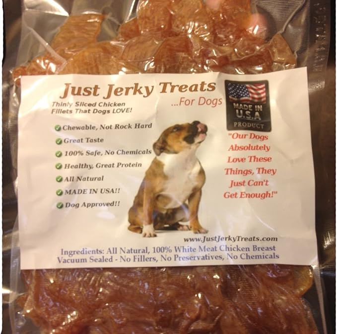 All Natural Chicken Jerky Dog Treats - Real Chicken. Made in USA. No Chemicals.
