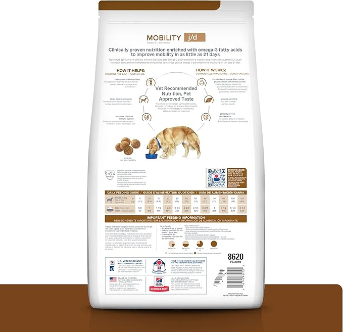 Hill's Prescription Diet j/d Joint Care Dry Dog Food, Chicken, 8.5 lb. Bag
