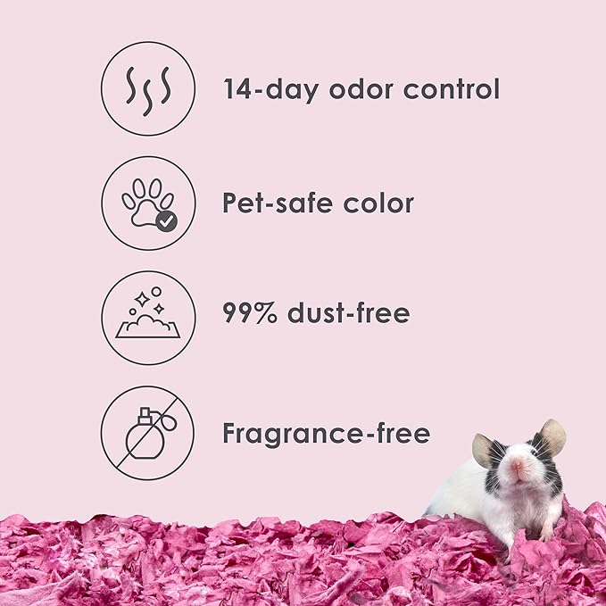 Kaytee Clean & Cozy Colors, Small Animal Bedding with Extreme Odor Control, Plum, 49.2 Liters