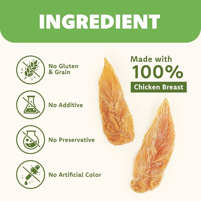 MON2SUN Dog Treats Chicken Jerky, Single-Ingredient, Rawhide-Free, High Protein, Low Fat, Training Treats for Small to Large Dogs, 14.1 oz