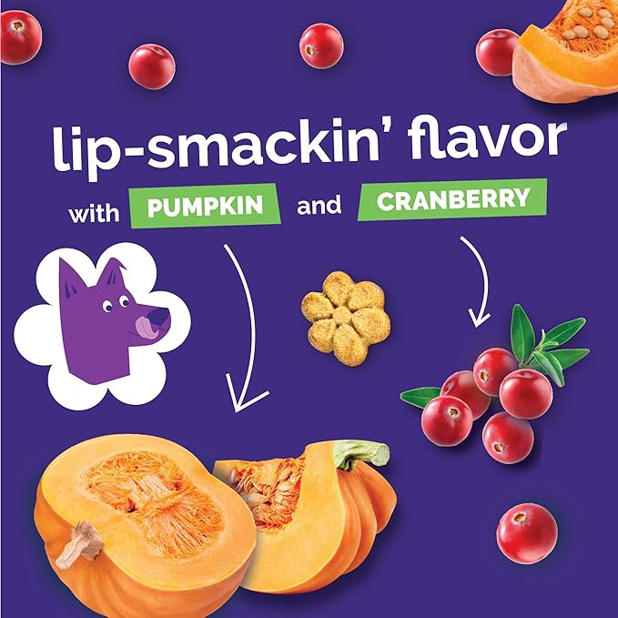 Fruitables Baked Dog Treats Variety 4 Pack (Pumpkin & Apple, Banana, Blueberry, Cranberry) - 7 oz (4 Pack)