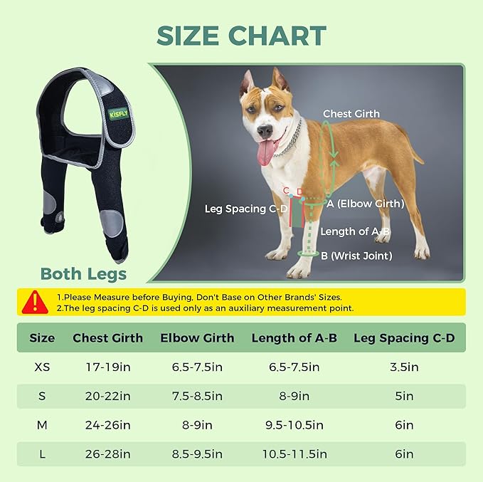 Dog Elbow Sleeve for Dogs, Helps Protect Against Hygroma, Calluses & Pressure Sores, Supports Elbow and Shoulder, Prevents Licking Wounds, Reflective Design, Both Legs, Size S
