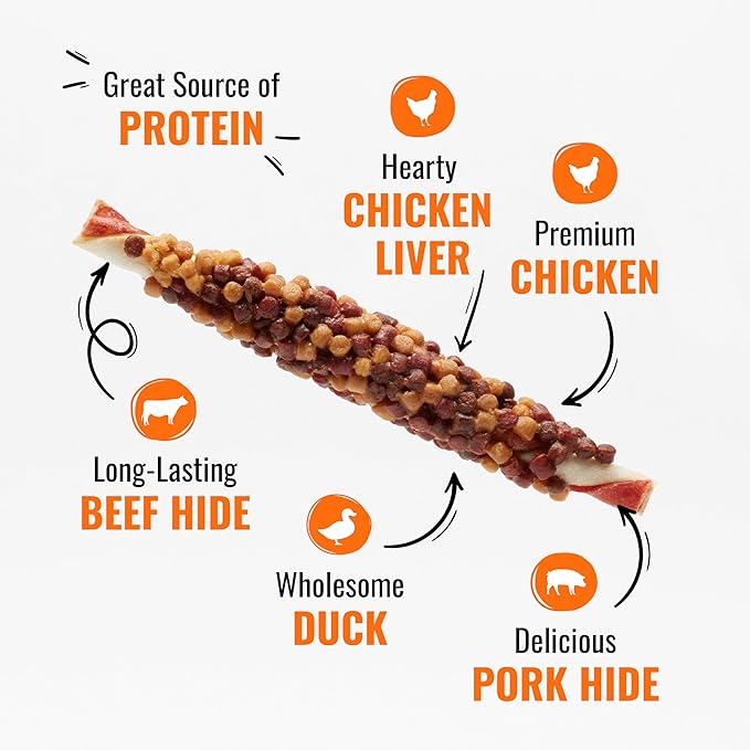 GOOD 'N' FUN Triple Flavor Blasts for All Dogs, 4 Ounces, Treat Your Dog to Long-Lasting Chews Made with Chicken Liver, Chicken & Duck