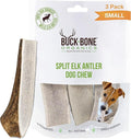 Buck Bone Organics Dog Chews, Elk Antlers for Dogs, Long Lasting Dog Bones for Aggressive Chewers, All Natural, No Preservatives, Wild Shed in The USA (Small 3 Pack)