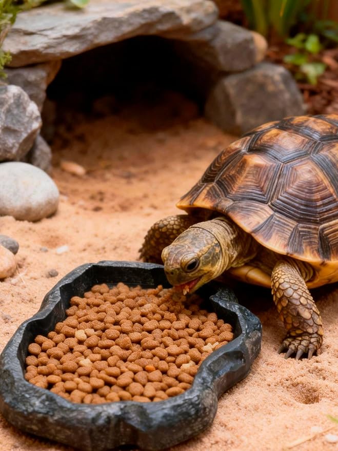Tortoise Water Dish, 7.1 * 5.5 * 0.8in Reptile Water Dish，Reptile Food Dish Suitable for The Feeding and Watering Needs of Various Pets