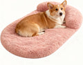 Calming Dog & Cat Beds for Small Medium Dogs Cats, Anti-Anxiety Plush Pets Lounge Couch Sofa Orthopedic Cushion, Soft Fluffy Faux Fur Washable, Fits up to 25 lbs Pets (Oval, Blush 26"x20")