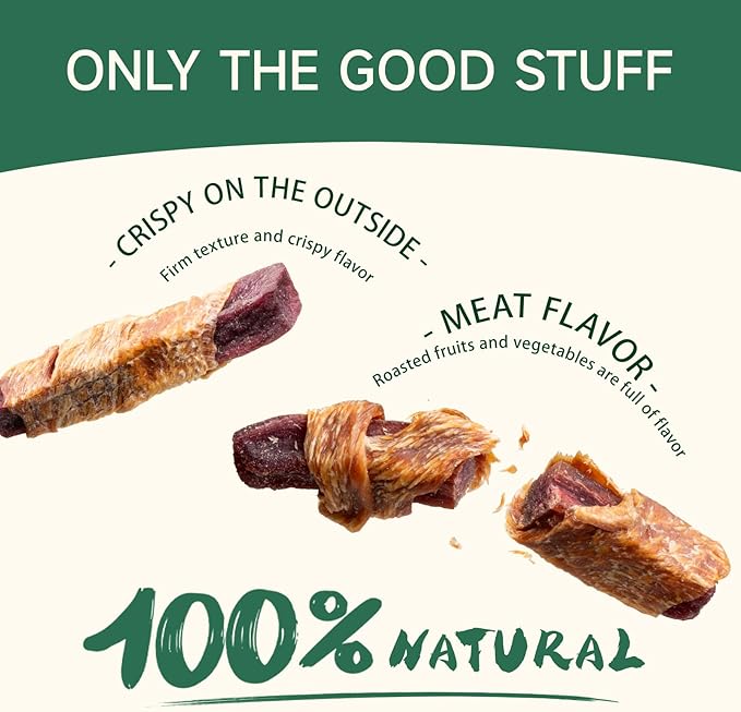 MeatyWay Chicken & Sweet Potato Purple Wrapped Dog Treats, High Protein, Low Fat, 100% Natural Chicken, Healthy and Natural Dog Training Treats for Small & Large Dogs, 454g/16 oz. Bag