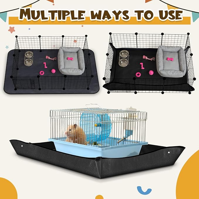 Abbylike 2Pcs Waterproof Pet Playpen Mat 59"x39" Guinea Pig Cage Liner Tarp Bottom Reusable Base for Rabbits, Bunny, Ferrets and Other Small Animals